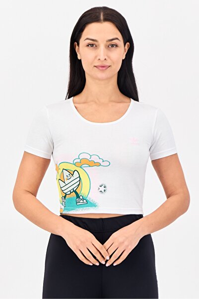 adidas Women Sportswear Fit Short Sleeve Outdoor Top, White