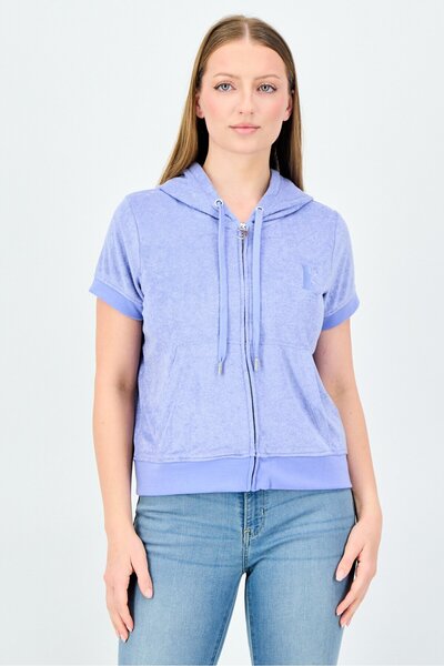 Juicy Couture Women Embroidered Logo Short Sleeve Hoodies, Lavender