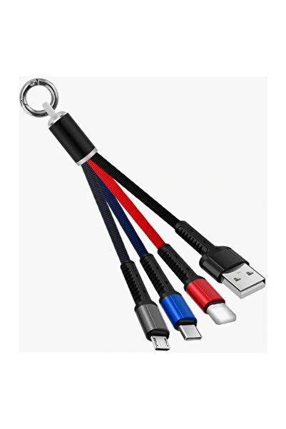 Glowify Store BUĞZ Anahtarlık Çoklu Şarj Kablosu 4 Başlıklı