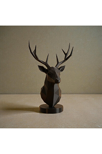 HaBu Lab Modern Geometrik Geyik Büst Dekoratif Biblo