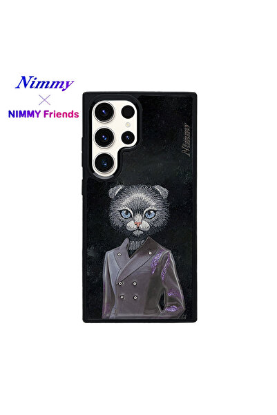 Nimmy Samsung Galaxy S25 Ultra | MagSafe Uyumlu 3D Gerçek Nakışlı Kedi Figürl...