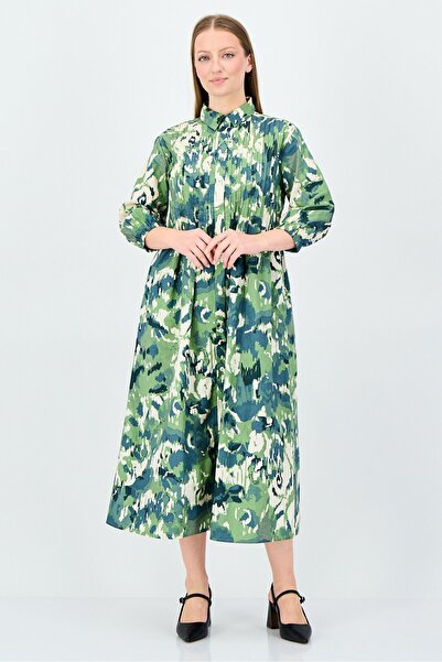 Anne Klein فستان قميص نسائي بطبعة كاملة، متعدد الألوان