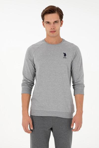 U.S. Polo Assn. Men's Gray Melange Basic Sweatshirt