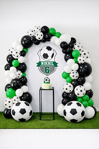 MERİ PARTİ Futbol Temalı Balon Zinciri Seti – 100 Adet Futbol Konsept Balon D...