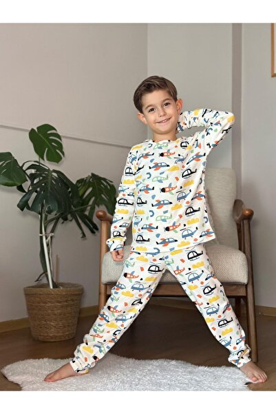 Koçak Kids Ideal Basket - New Season Helicopter Patterned Interlock 100% Cott...