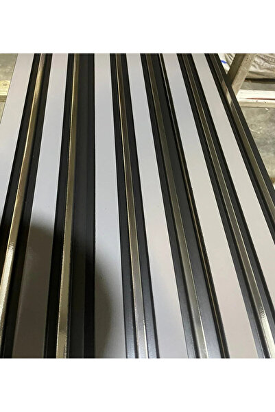 Lambiri ( 5 Adet 12x280 Cm) Antrasit gold şerit Model Ev, Ofis Pvc Duvar Paneli