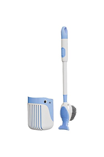 Flippy Toilet Brush, Flippy, with Wall Mount, 2 Types of Brushes, Whale Patte...