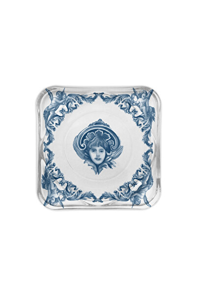 Sivella Blue Blanc Royale 2'li Cam Bardak Altlığı & Mum Tabağı