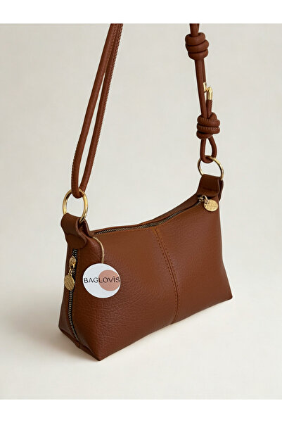 BAGLOVİS Daily Stylish Women's Crossbody Shoulder Bag with Knot Detail and Ad...