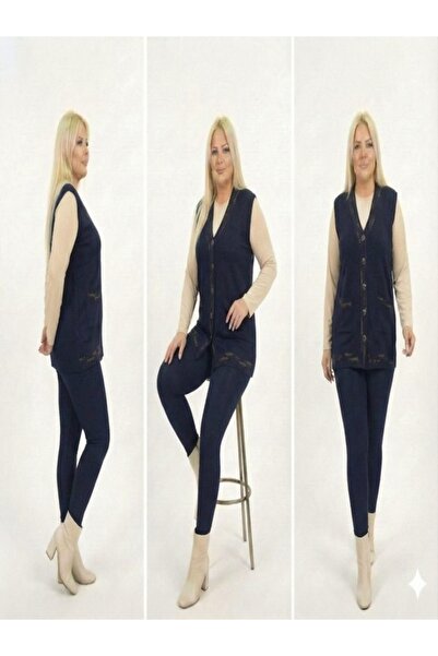 onno style women Banti Baklava Patterned Classic Knit Buttoned Vest