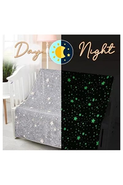 OEM Patura Luminoasa cu Stelute Fluorescente, Microfibra, 100x150 cm, Gri