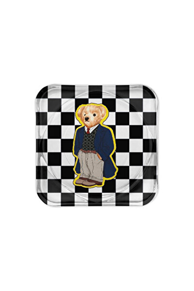 Sivella طقم من قطعتين من حاملات الأكواب الزجاجية وصحن الشموع على شكل دب العسل