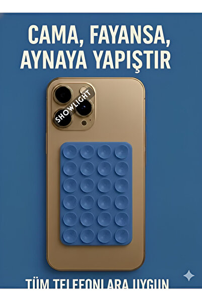 SHOWLIGHT Vakumlu Slikon Vantuz Telefon Tutucu, Cep Telefonu İçin Yapışkanlı ...