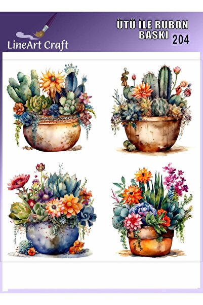 LİNEART Ütü ile Rubon Baskı Transfer No:RB204-30x30cm