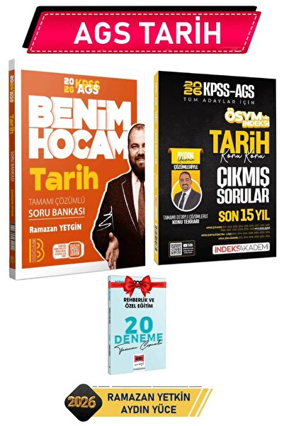 İndeks Akademi 2026 Benim Hocam AGS Tarih Soru Bankası+Ramazan Yetkin+İndeks ...