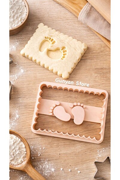 Günyan Store قالب كوكيز بيتي بور على شكل قدم طفل، أداة تشكيل العجين