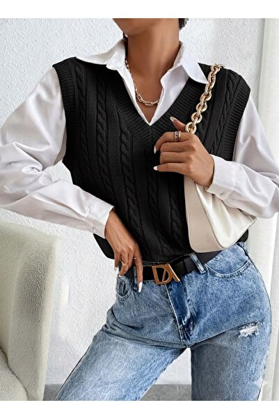 YUGA KNİTTİNG Women's Sweater with Hair Braid Detail