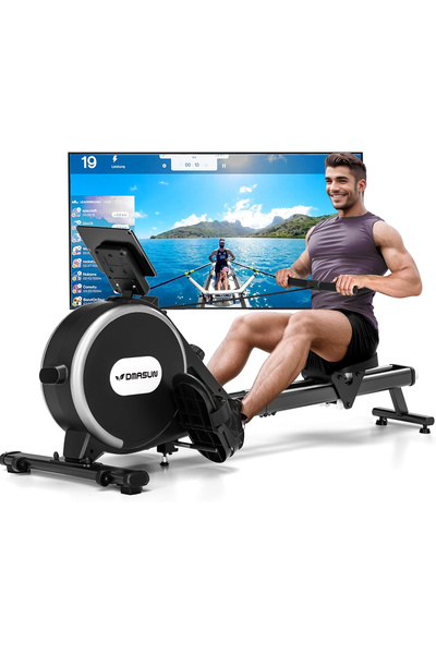 DMASUN Aparat de vâslit cu rezistență magnetică, conexiune la aplicație, 16 n...