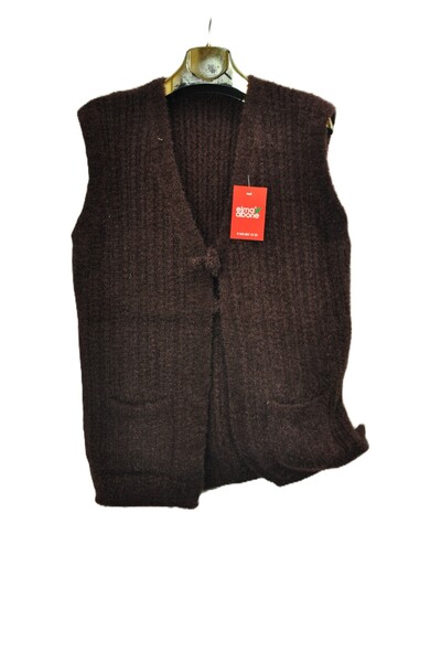 elma abone Silvery Knitwear Lace-Up Bridal Vest