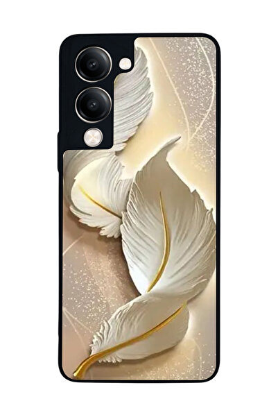 Aksel Kılıf متوافق مع Vivo Y19 5G مطبوع ، أسود غير لامع، سيليكون ناعم، واقي، ...