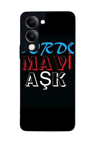 Aksel Kılıf متوافق مع Vivo Y19 5G مطبوع ، أسود غير لامع، سيليكون ناعم، واقي، ...