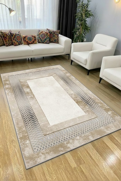 CENTER AVM Vizon Halı Salon Halısı Makinede Yıkanabilir Halı Kaymaz Taban Halı
