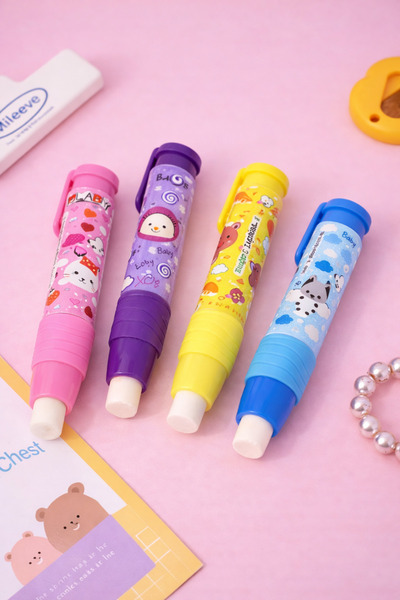 NaSaDAN Sevimli Hayvanlar Otomatik Basmalı Silgi Çocuklar İçin Sevimli Desenl...