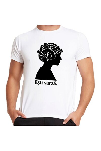 OEM Tricou Alb Unisex funny „Esti Varza” – bumbac 100%, imprimeu rezistent