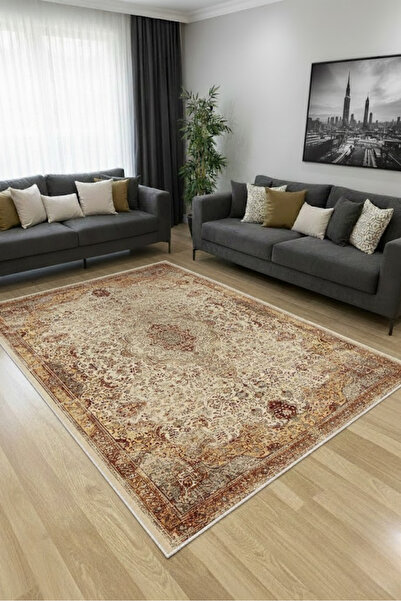 CENTER AVM Bordo Halı Salon Halısı Makinede Yıkanabilir Halı Kaymaz Taban Halı