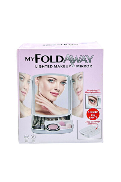LAOBAN Myfoldaway Makeup Mirror with Dimming LED Lights, Lighted Makeup Mirror,