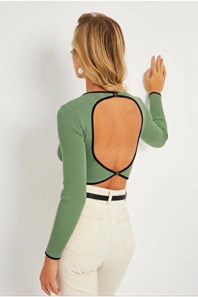 Be Best Women's Green Backless Blouse Be338