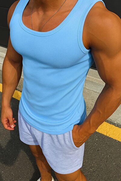 Riowela Men's Sports Singlet - Cotton Flexible Sports Cut White