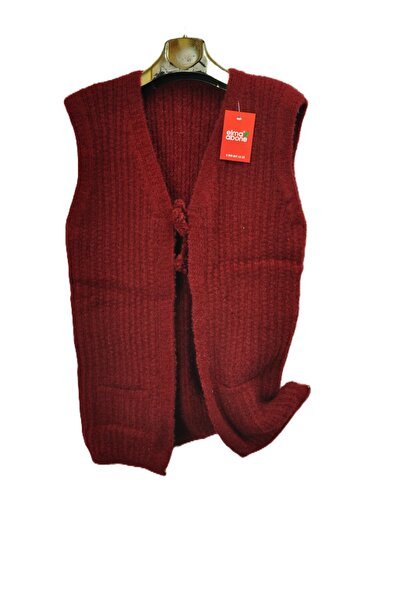 elma abone Silvery Knitwear Lace-Up Bridal Vest