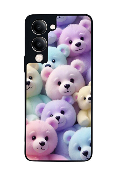 Aksel Kılıf متوافق مع Vivo Y19 5G مطبوع ، أسود غير لامع، سيليكون ناعم، واقي، ...