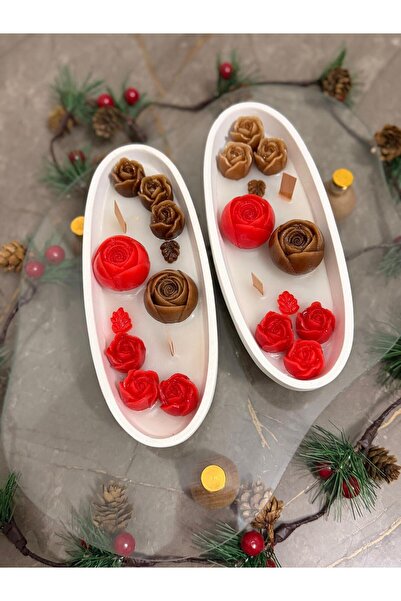 LuminaGarden Gül Bahçesi-El Yapımı Oval Mum