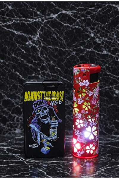 DoğanÇakmak Çakmak 2 li set ( ışıklı jet çakmak.UV baskılı yan çekme jet rüzg...