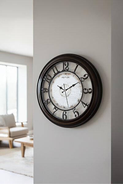 Galaxy Premium Duvar Saati Koyu Kahve