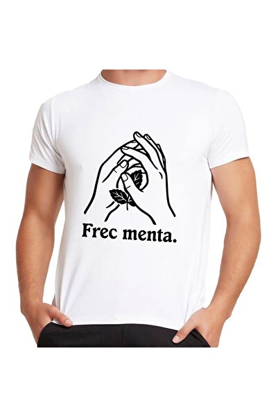 OEM Tricou Alb Unisex funny „Frec menta” – bumbac 100%, imprimeu rezistent