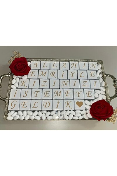 MR Allah’ın Emriyle Kızınızı İstemeye Geldik yazılı İsteme Çikolata Tepsi