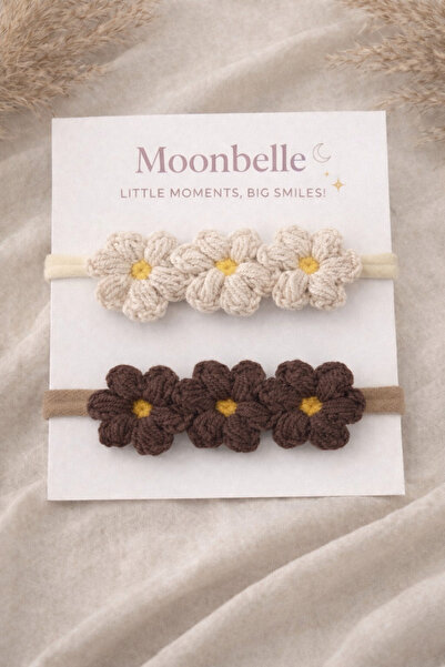 Moonbelle باندانا مصنوعة يدويًا منسوجة بنقشة الزهور للأطفال والرضع - مجموعة م...