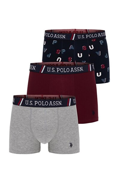 U.S. Polo Assn. Мъжки пакет от 3 чифта памучни боксерки с еластична талия