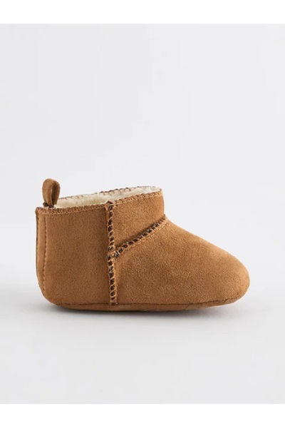 Next Baby Beige Brown Warm Lined Baby Boots