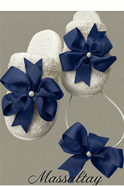 Massaltay Pearl Bow Maternity Slippers and Crown |   Stylish Maternity Set | ...