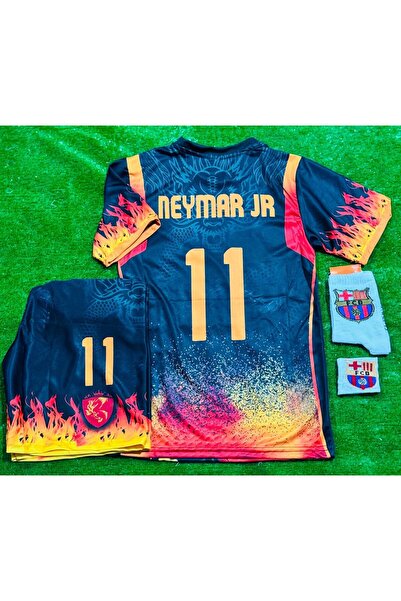 Lion Spor Barcelona 2026 Neymar Jr New Season Dragon Flame Kids Jersey Set of 4