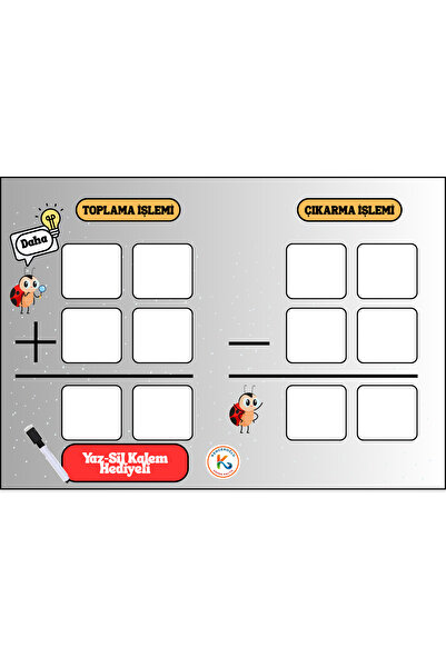 KENGEROĞLU Four Operation Practice Set with Summer Eraser Pen Gift