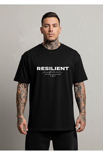 LORVEX Resilient Writing Printed Oversized Unisex Cotton Tshirt - T-Shirt