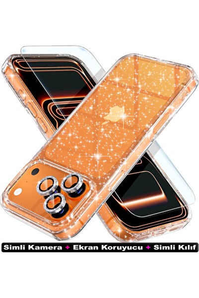 EDELFU iPhone 17 Pro Max - Glitter Phone Case + Glitter Camera Protector + Sc...