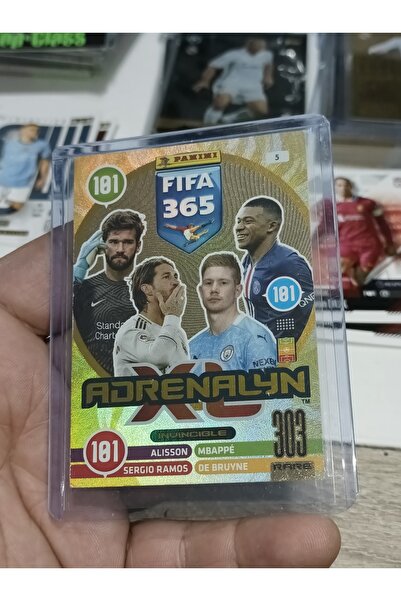 Panini أدرينالين إكس إل 2020-21 نادر لا يُهزم # 5 مبابي راموس دي بروين أليسون