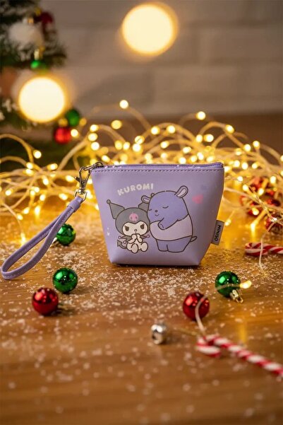 SANRIO Lisanslı Kuromi Mini Bozuk Para Çantası Fermuarlı 13 Cm