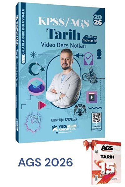 Yediiklim Yayınları 2026 AGS Tarih Ders Notu - AGS Tarih Deneme